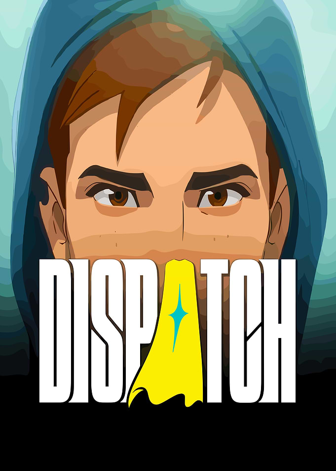 Dispatch Cartoon Character with Hoodie