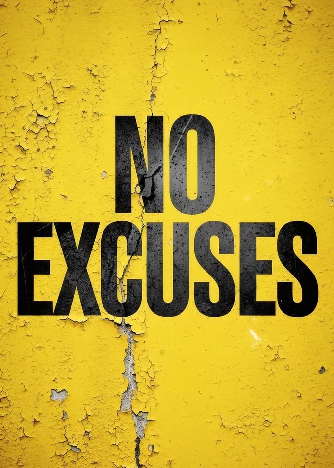No Excuses Motivational Wall Art