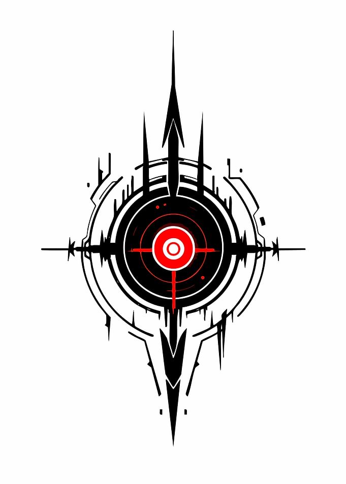Abstract Black and Red Target Symbol