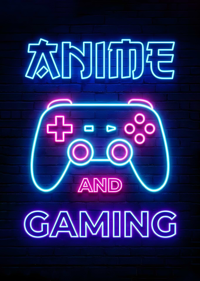 Anime and Gaming Neon Sign