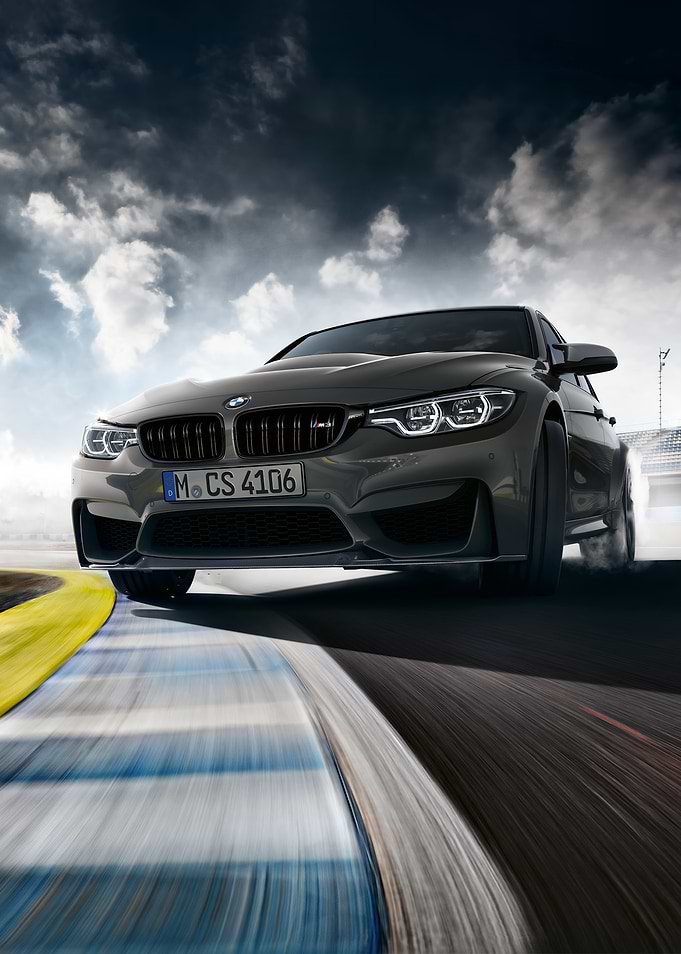 Gray BMW M3 on Racetrack