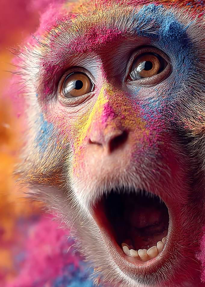 Colorful Monkey Portrait