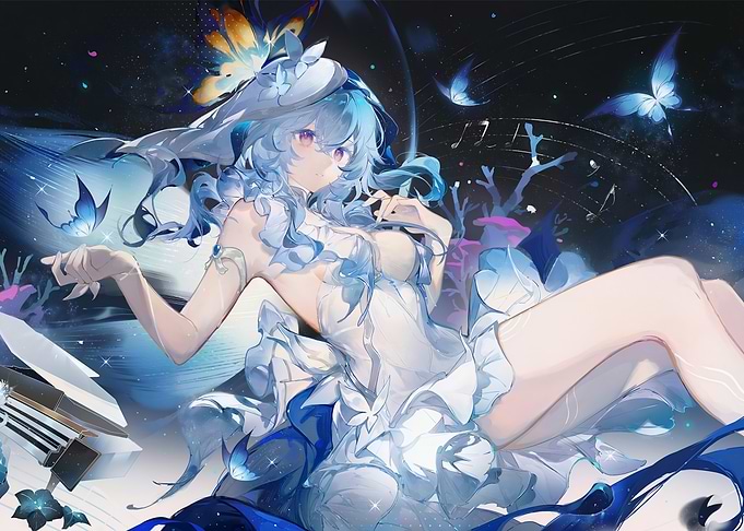 Girl with Butterflies