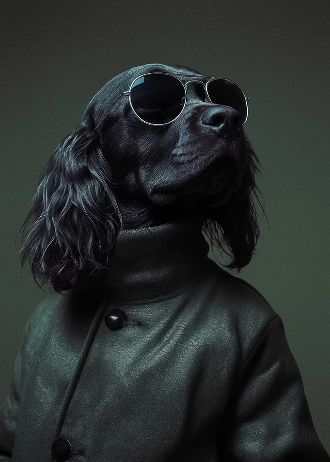 Cool Cocker Spaniel Dog Portrait with Sunglasses