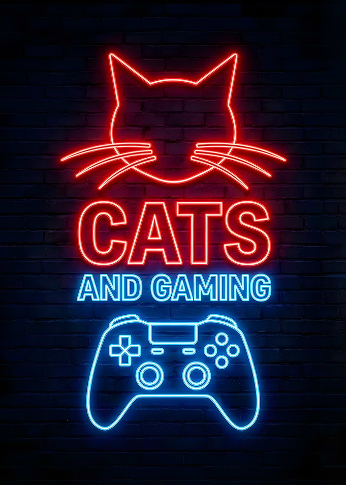 Cats and Gaming Neon Sign