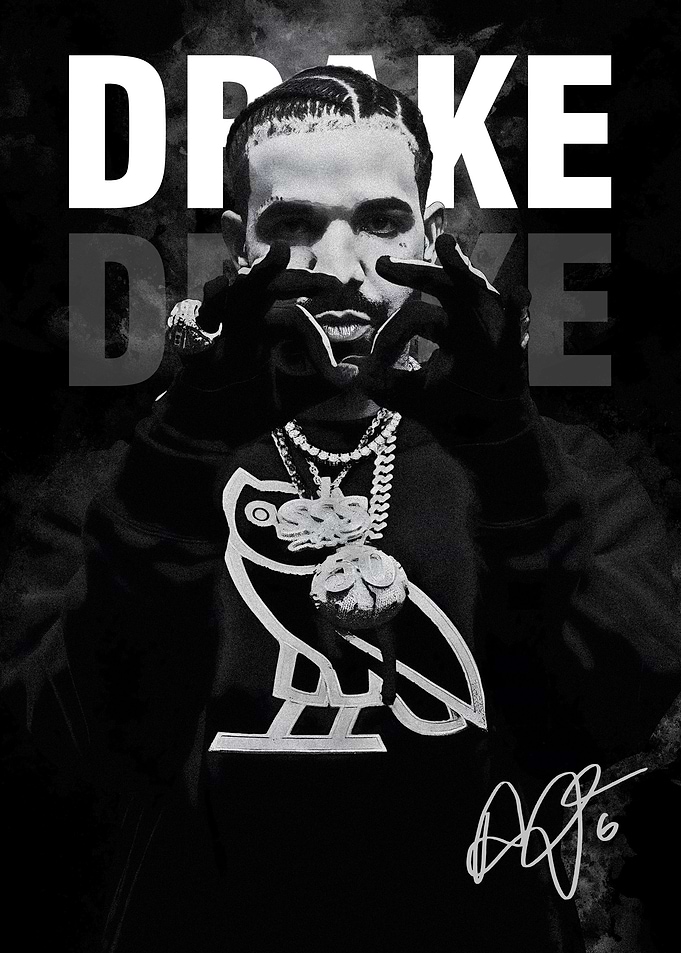 Drake Black Portrait