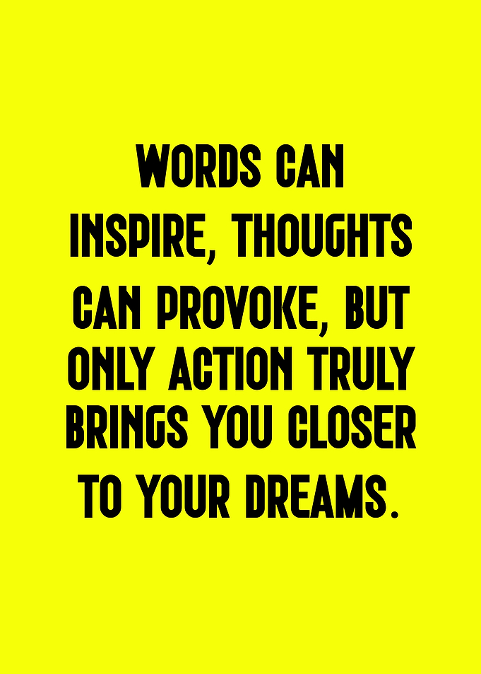 Inspirational Words on Yellow Background