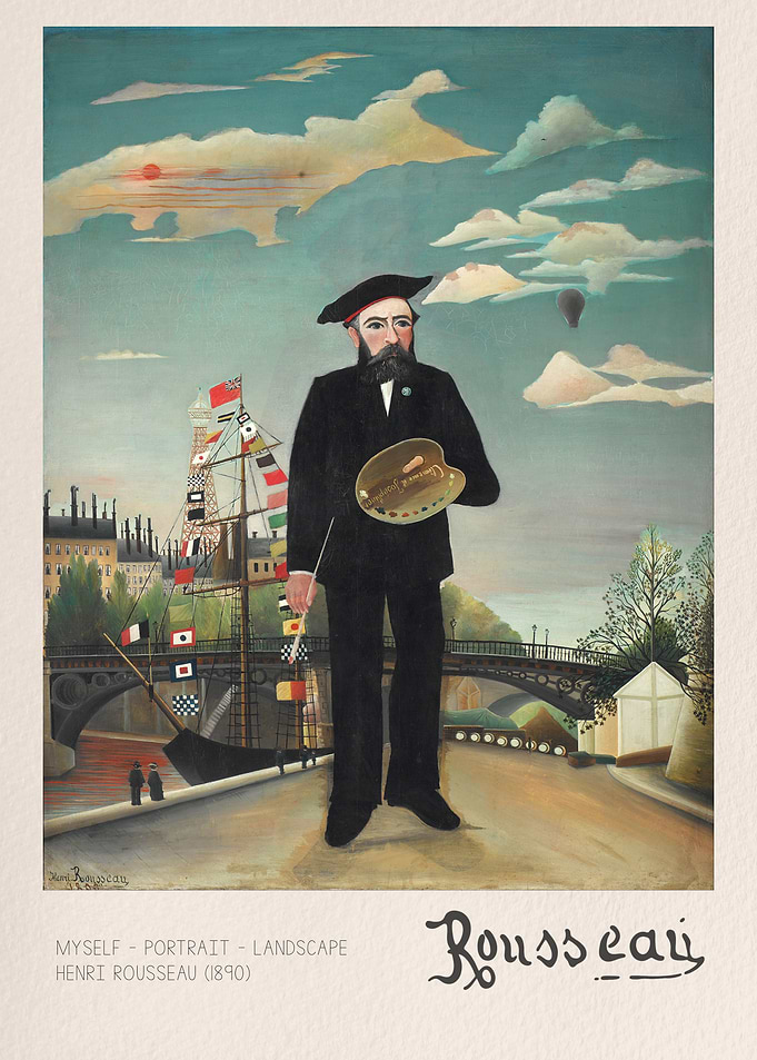 Henri Rousseau Self-Portrait Landscape Painting