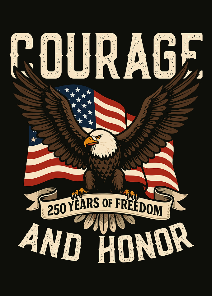 Courage and Honor: Patriotic Eagle Design