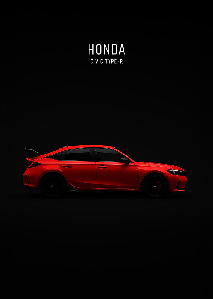 Red Honda Civic Type-R on Black