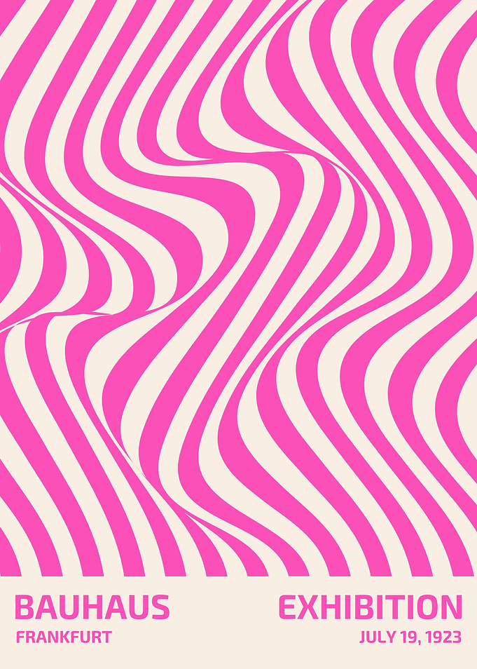 Bauhaus Exhibition Poster, Pink and Beige