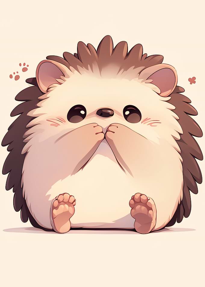 Cute Cartoon Hedgehog Illustration