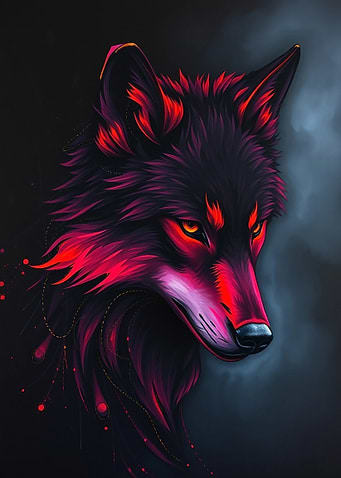 Neon Wolf Portrait
