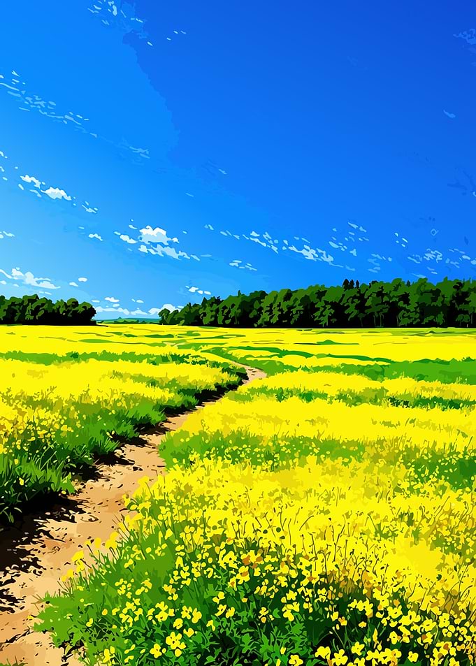 Yellow Flower Field Under Blue Sky