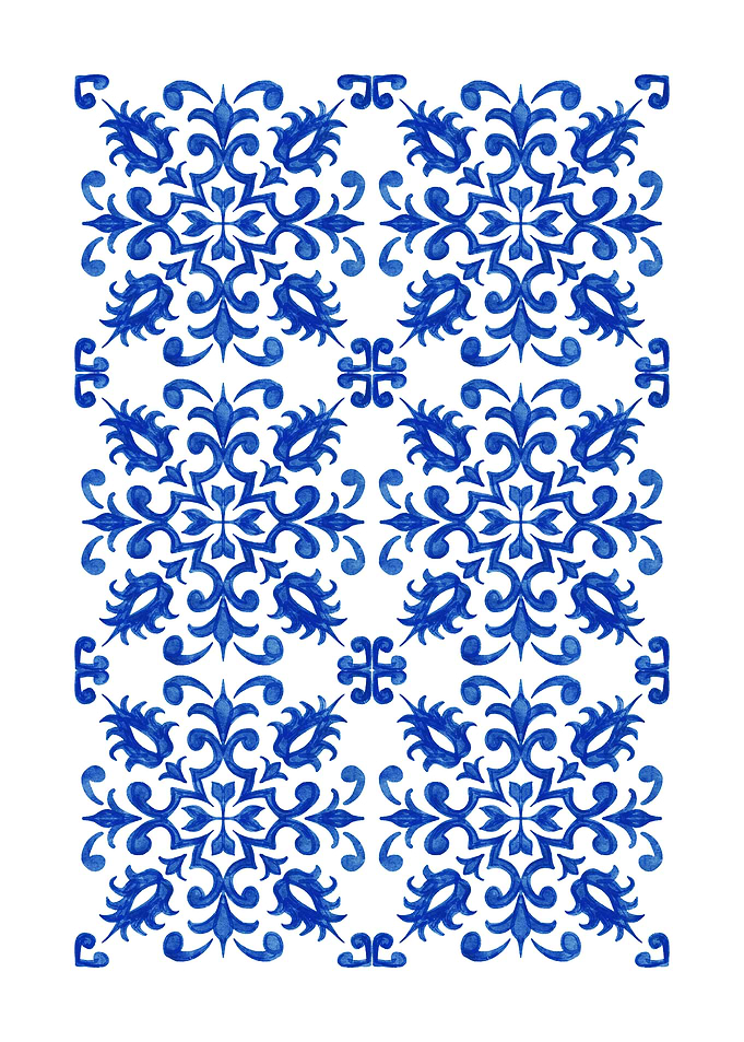 Blue and White Floral Pattern