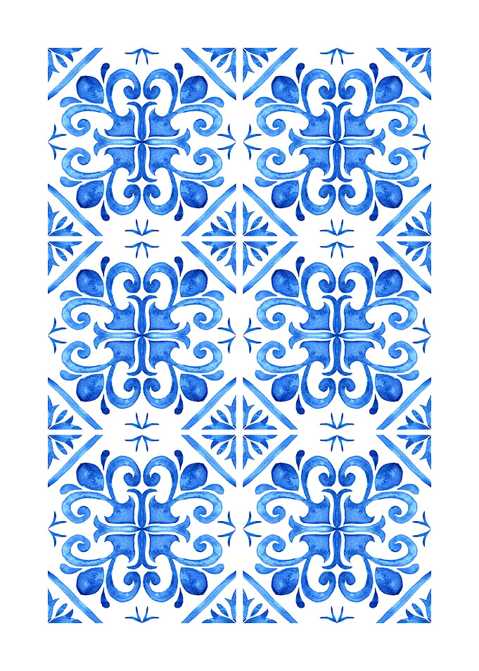 Blue and White Tile Pattern