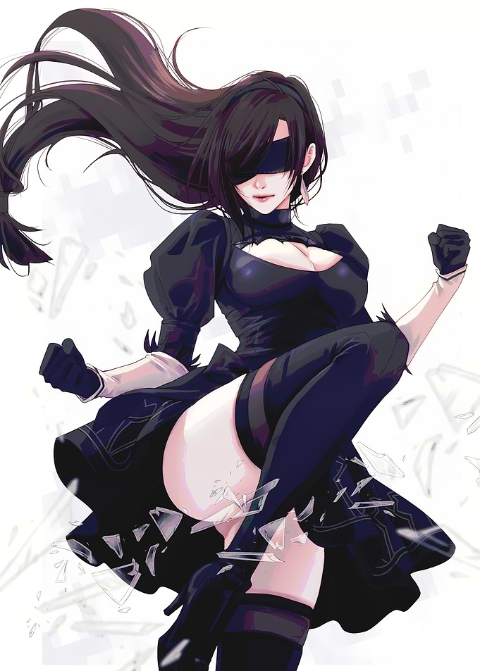 Anime Girl in Black Dress