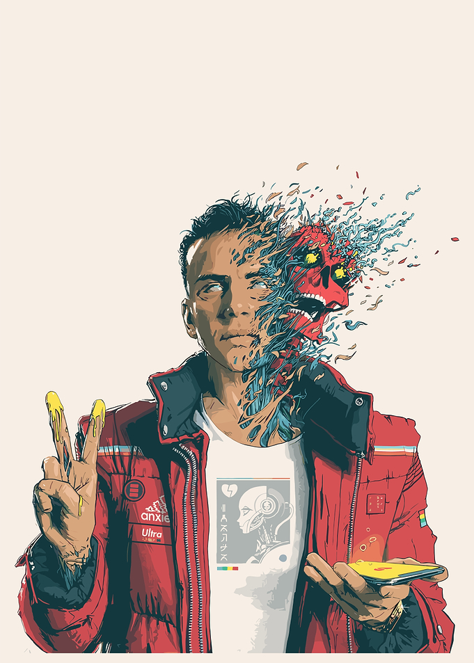 Modern man Transformation Pixel Art