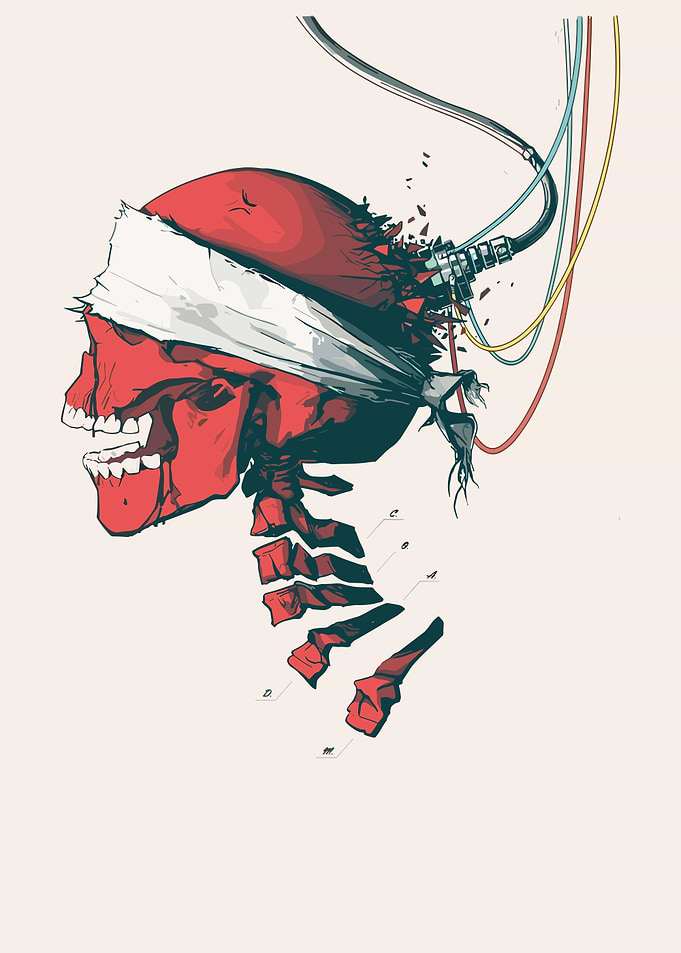 Blindfolded Skull with Cables