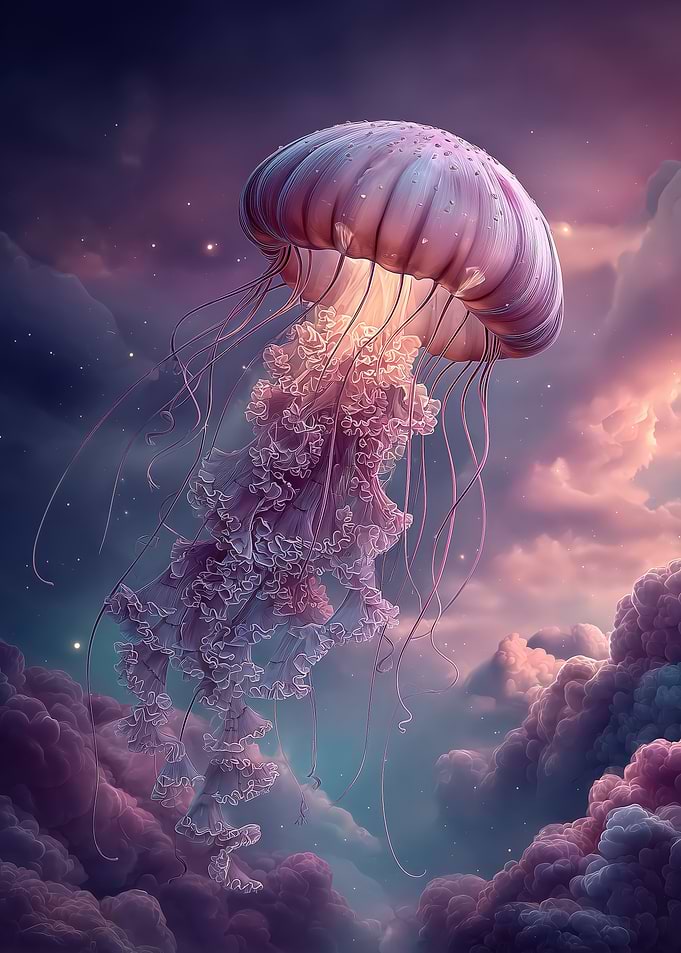 Dreamy Jellyfish in the Sky