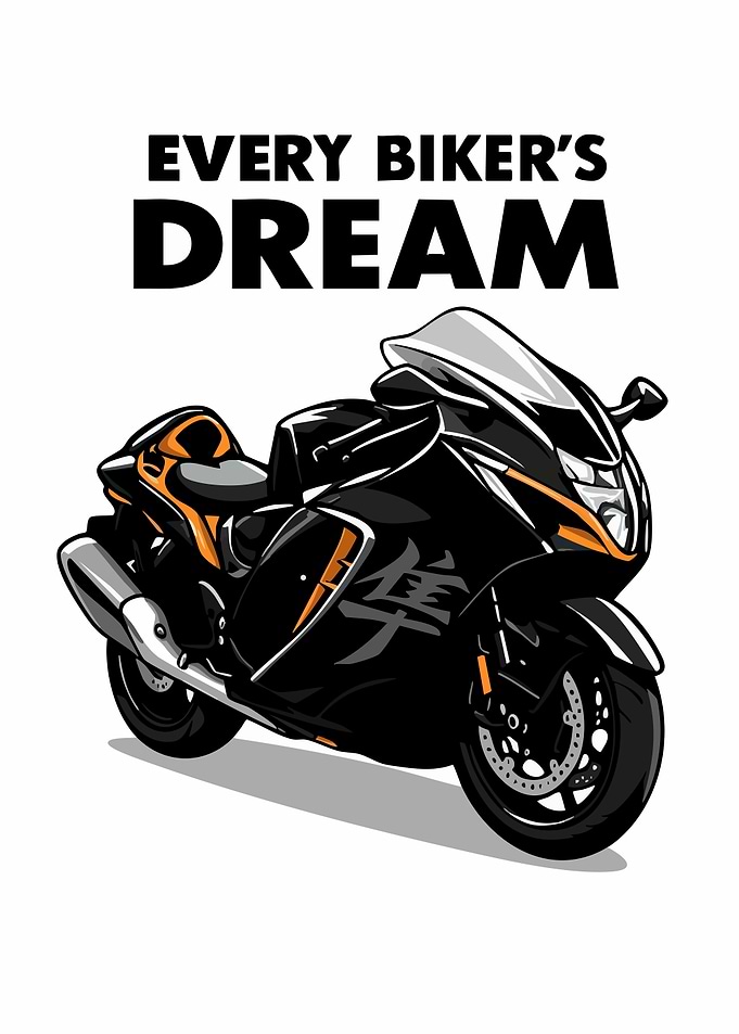 Every Biker's Dream Motorcycle Illustration