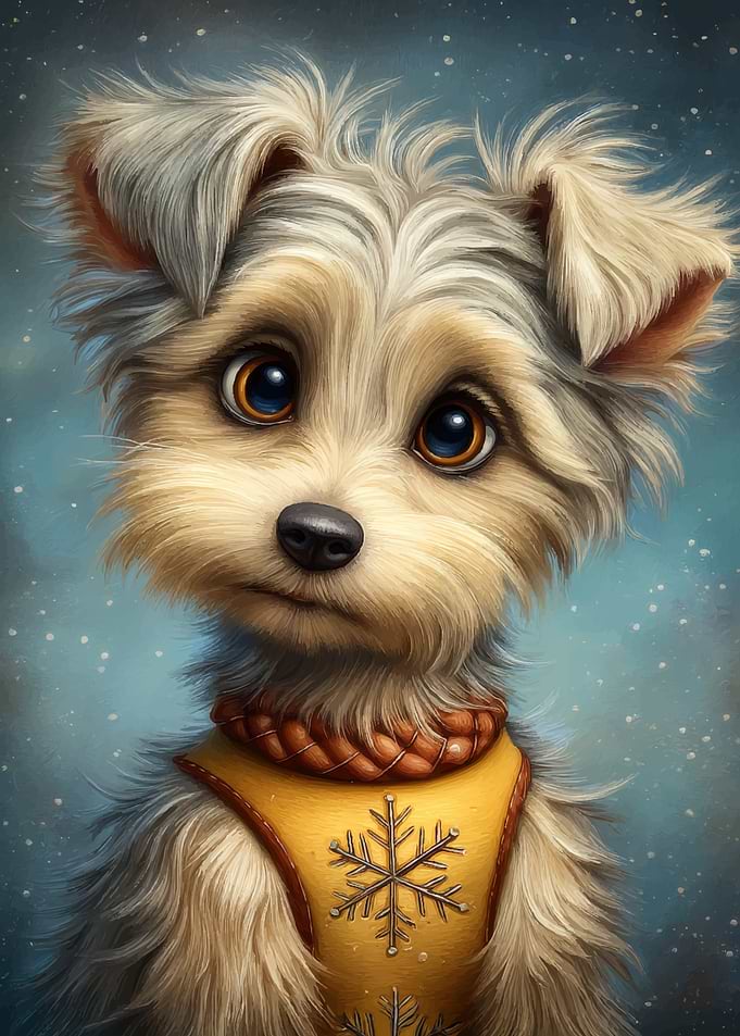 Cute Puppy with Snowflake Vest