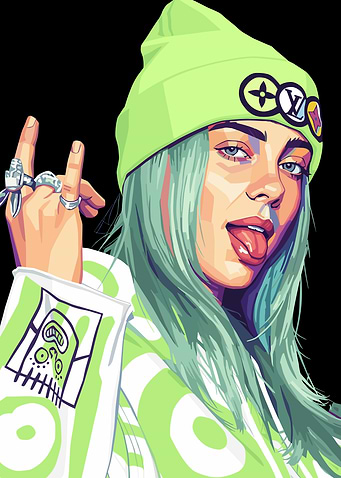 Billie Eilish Pop Art Portrait