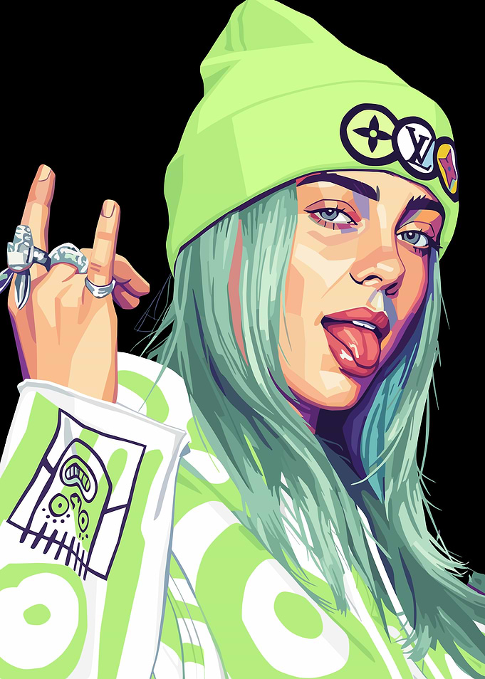 Billie Eilish Pop Art Portrait