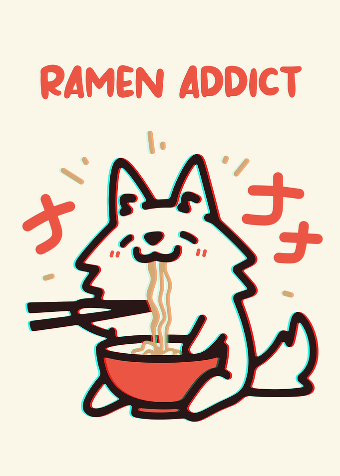 Ramen Addict Cartoon Dog