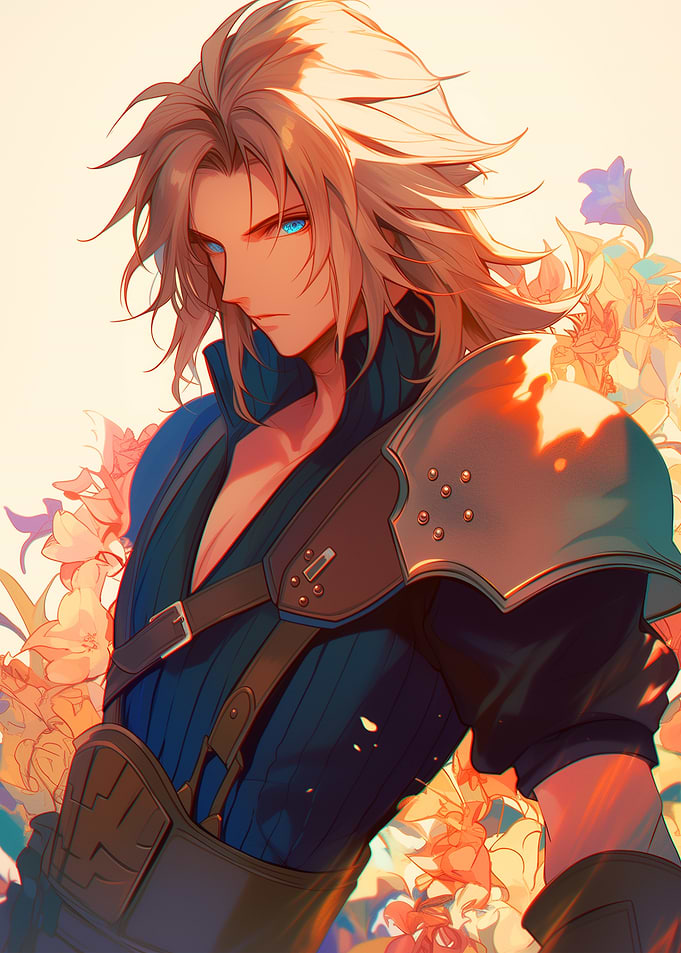 Final Fantasy Warrior with Flowers