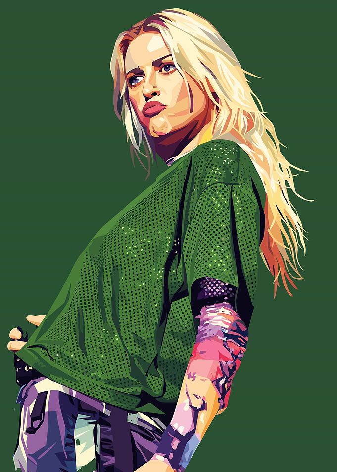 Emily Armstrong in Green Jersey Art