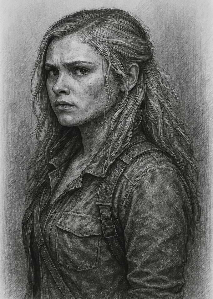 Pencil Portrait of Clarke Griffin The 100