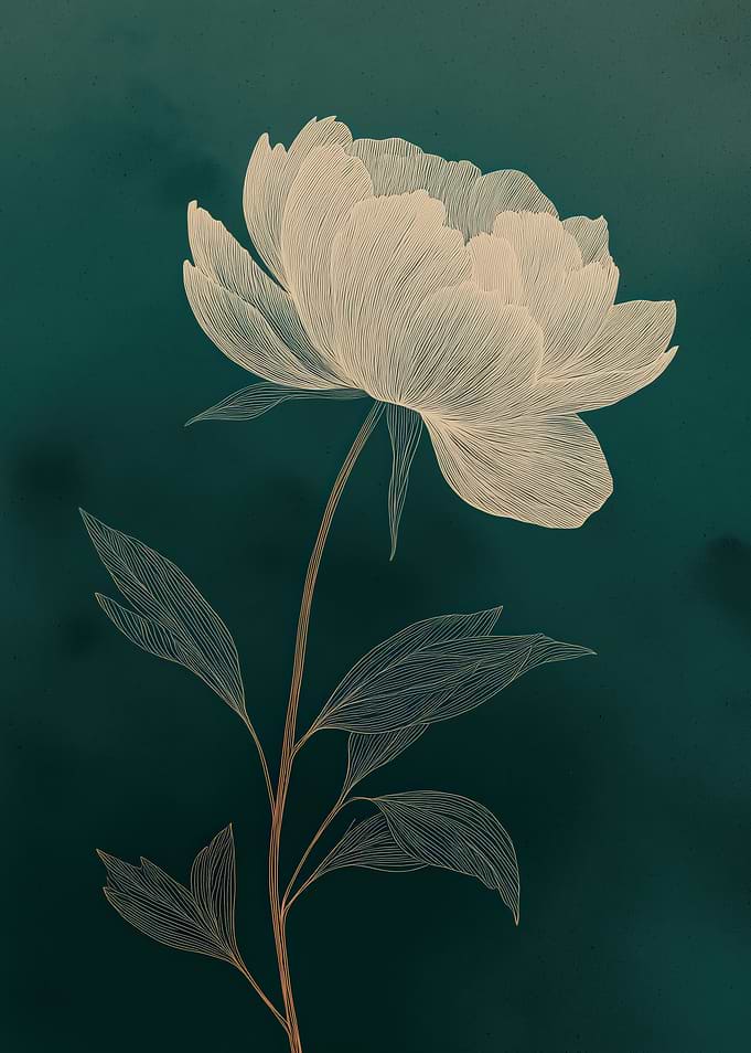 Elegant White Peony