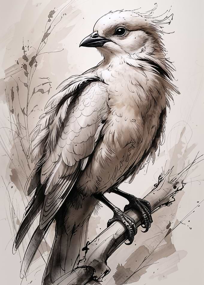 Elegant Bird Perched on Branch