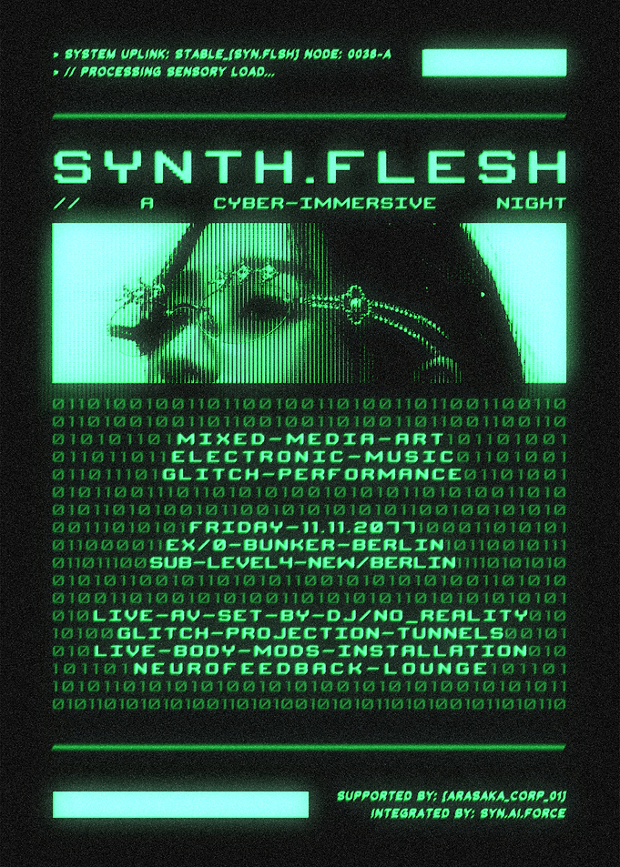 Synth.Flesh Cyber Rave Poster