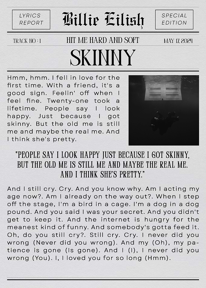 Billie Eilish - Skinny Lyrics