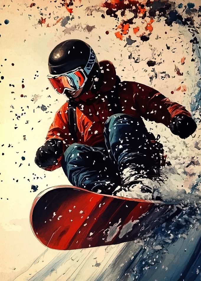 Snowboarder in Action