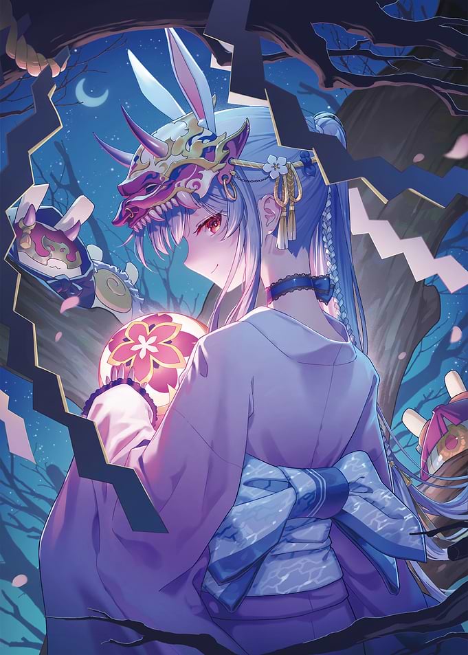 Anime Girl with Mask and Orb