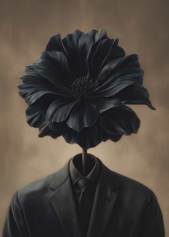Flower Head Man in Suit