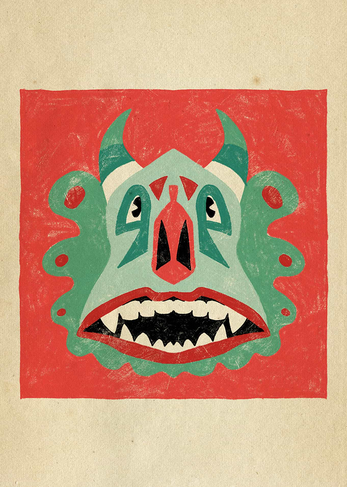 Dancing Diablitos - Monster Face Illustration 4