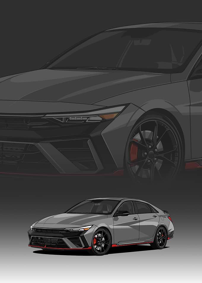 Gray sport car Illustration