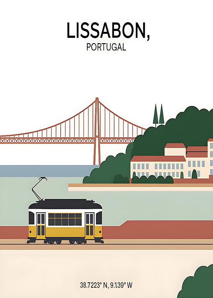 Lisbon, Portugal Travel Poster