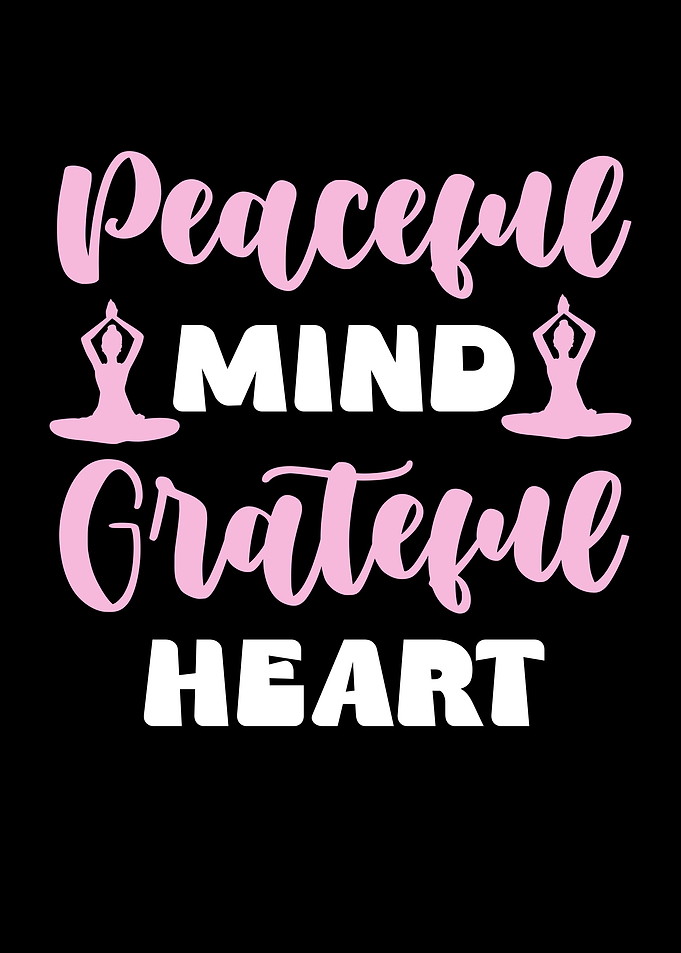 Peaceful Mind Grateful Heart Typography