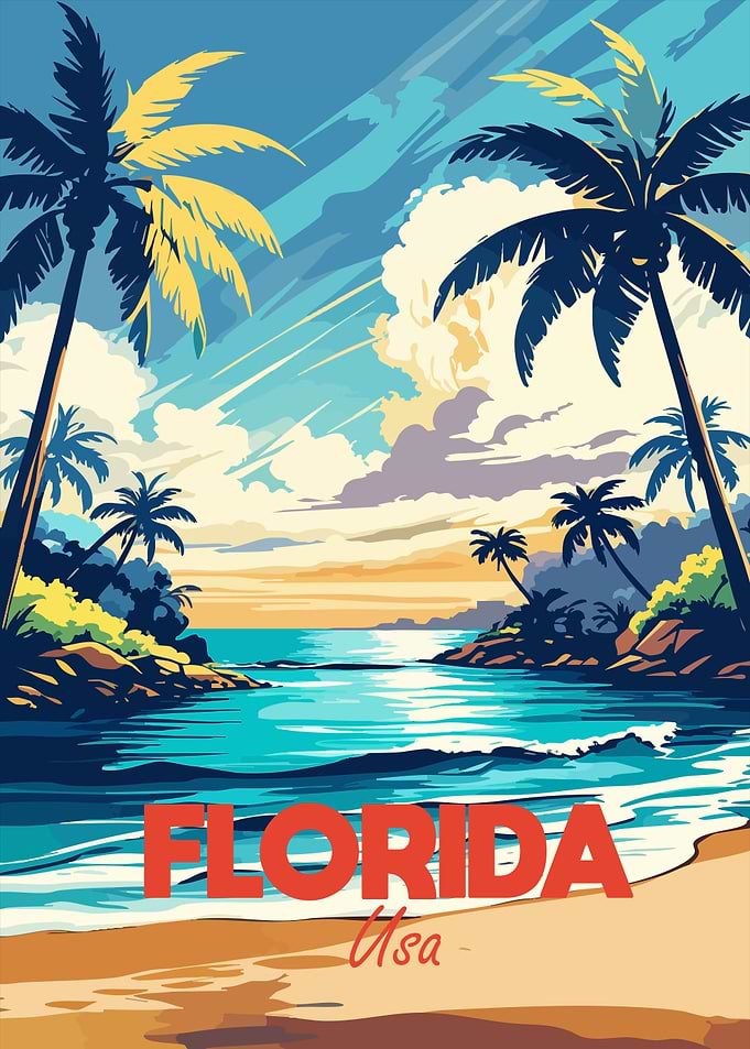 Florida Beach Travel Poster