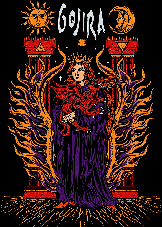 Gojira Queen and Dragon Art