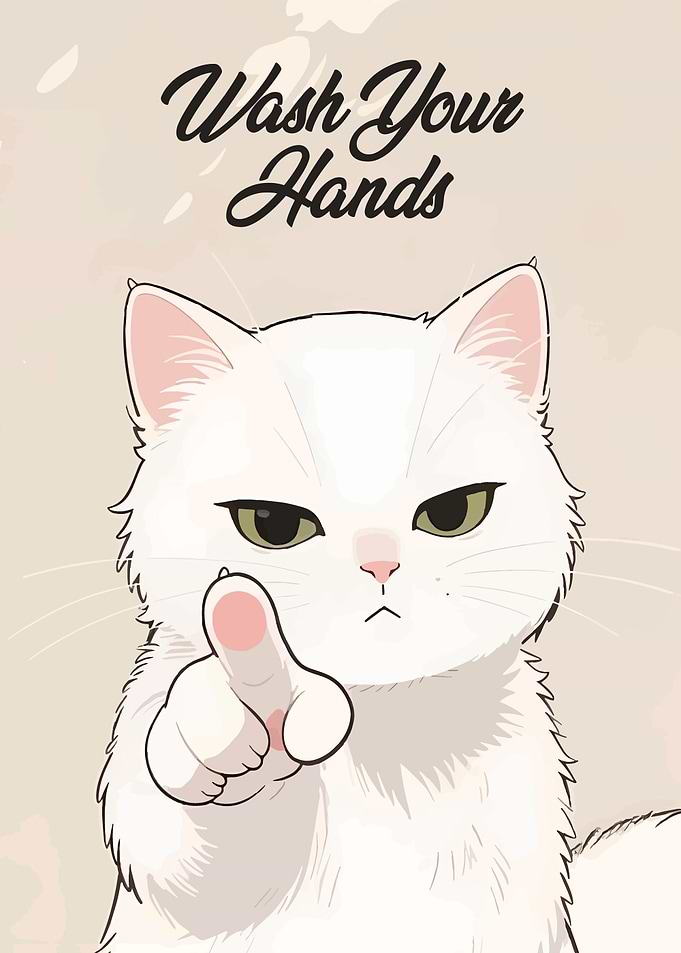 Wash Your Hands Cat