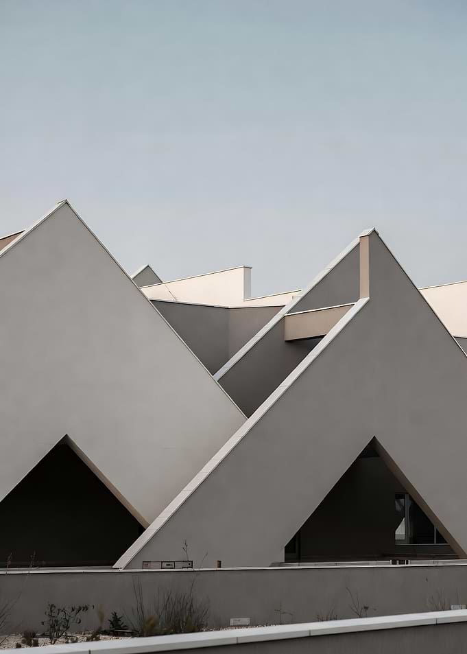 Geometric Architecture with Triangular Roofs