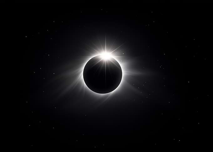 Total Solar Eclipse in Dark Space