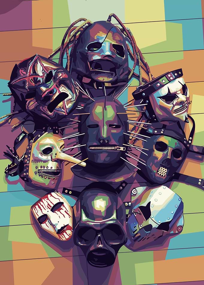 Slipknot Masks Colorful Pop Art