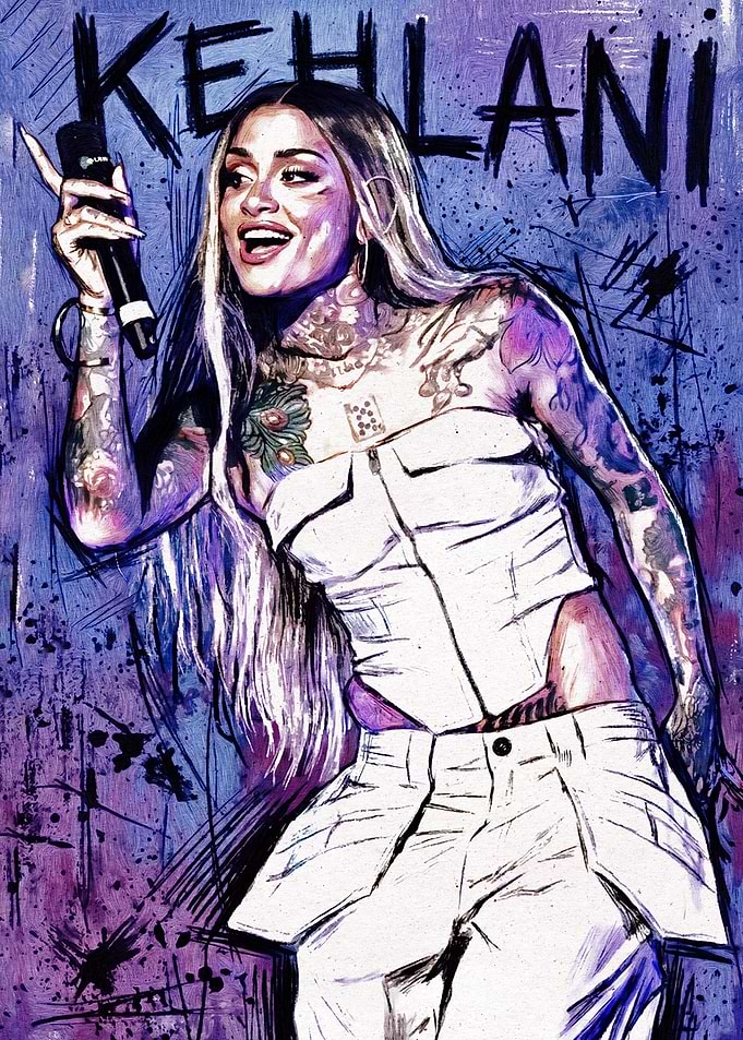 Kehlani Portrait with Microphone